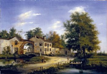 Veduta di un villaggio lombardo