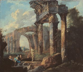 Capriccio architettonico con figure 