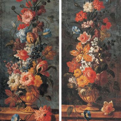 Coppia di vasi di fiori