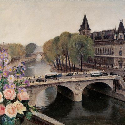 Parigi, fiori a Pont St.Michel, 1937 