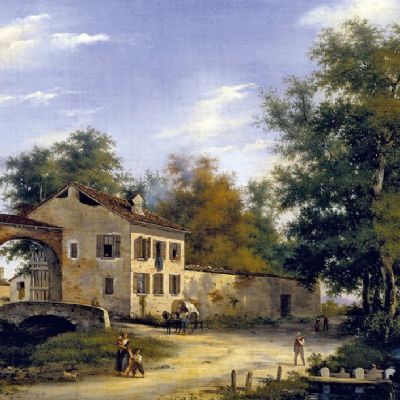 Veduta di un villaggio lombardo