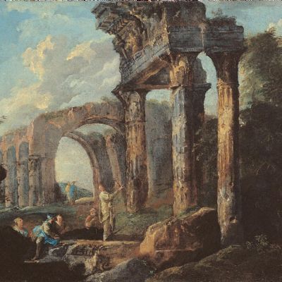 Capriccio architettonico con figure 