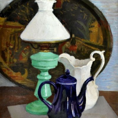 Lampada e vasi, 1940 circa
